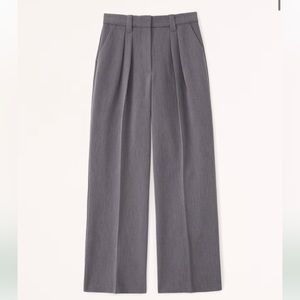 Abercrombie Tailored Wide Leg Pants Petite - Dark Grey